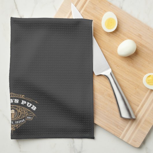 Personalized Irish Pub Theedoek (Quarter Fold)