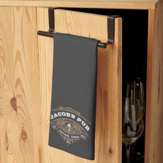 Personalized Irish Pub Theedoek (Derde Gevouwen)