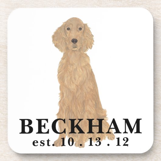 Personalized Irish Setter Bier Onderzetter (Voorkant)