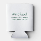 Personalized Irish Shamrock Botanical Can Cooler (Achterkant)