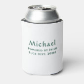 Personalized Irish Shamrock Botanical Can Cooler (Blikje Achterkant)