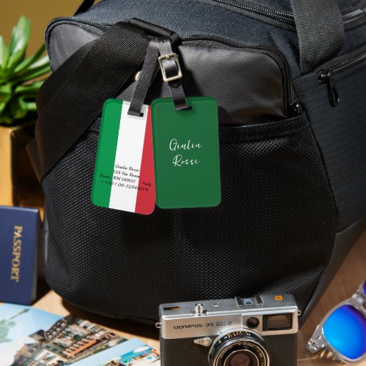 Personalized Italian Flag Luggage Tags Bagagelabel (Voorkant /achterkant)