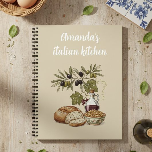 Personalized Italian Kitchen Rustic Bread  Recipe Notitieboek