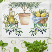 Personalized Italian Watercolor Cooking  Theedoek (Gevouwen)
