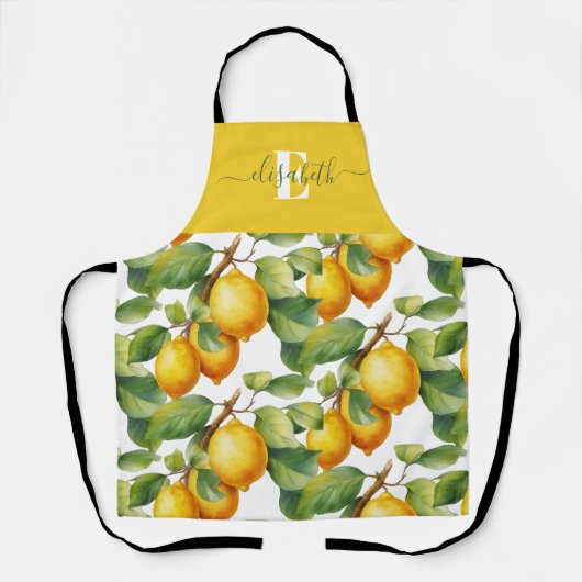 Personalized Italian Yellow Lemons Cooking  Schort (Voorkant)
