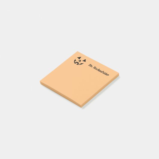 Personalized Jack-o-lantern pumpkin face Halloween Post-it® Notes (Schuin)