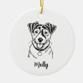Personalized Jack Russel Terrier Dog Christmas Keramisch Ornament (Voorkant)