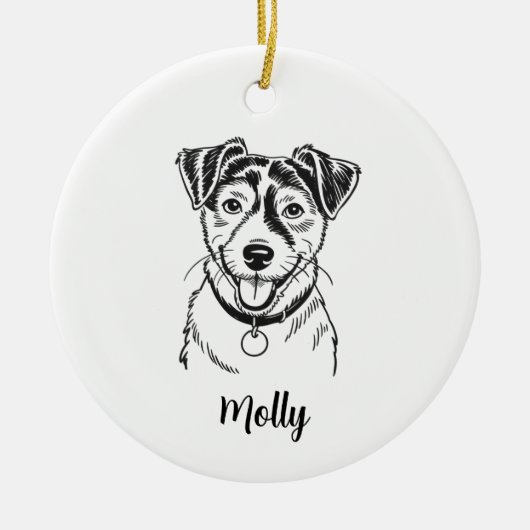Personalized Jack Russel Terrier Dog Christmas Keramisch Ornament (Voorkant)