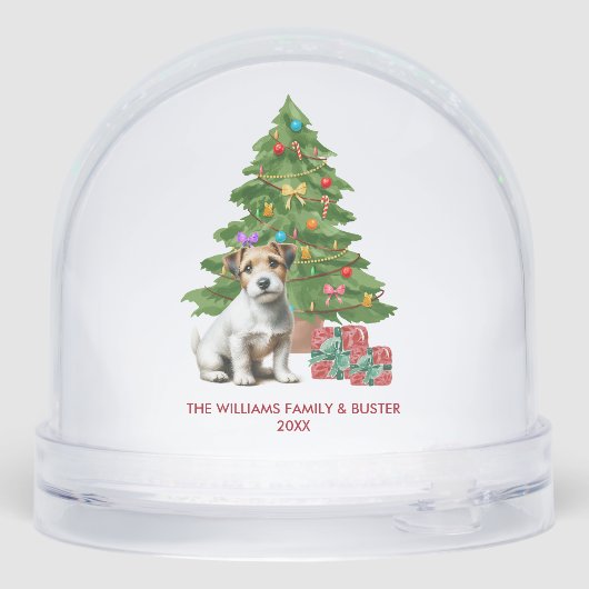 Personalized Jack Russel Terrier Dog Christmas Sneeuwbol (Achterkant)