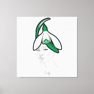 Personalized January Birth Flower Portrait Canvas Afdruk