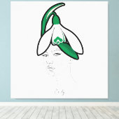 Personalized January Birth Flower Portrait Canvas Afdruk (Insitu (Houten vloer))