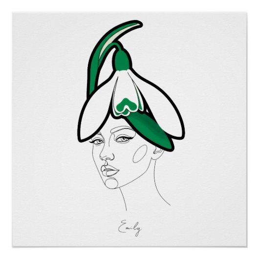 Personalized January Birth Flower Portrait Perfect Poster (Voorkant)