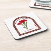 Personalized January Birth Month Flower Bier Onderzetter (Linkerzijde)