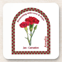 Personalized January Birth Month Flower Bier Onderzetter