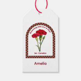 Personalized January Birth Month Flower Cadeaulabel
