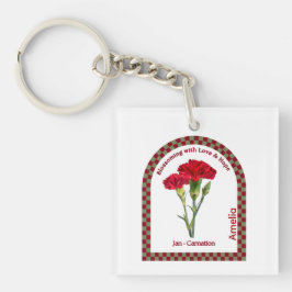 Personalized January Birth Month Flower Sleutelhanger