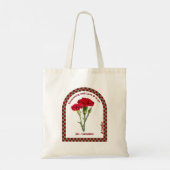 Personalized January Birth Month Flower Tote Bag (Achterkant)