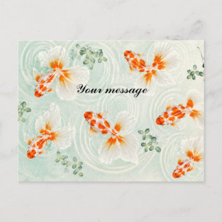 Personalized Japanese Goldfish Postcard | Custom M Briefkaart