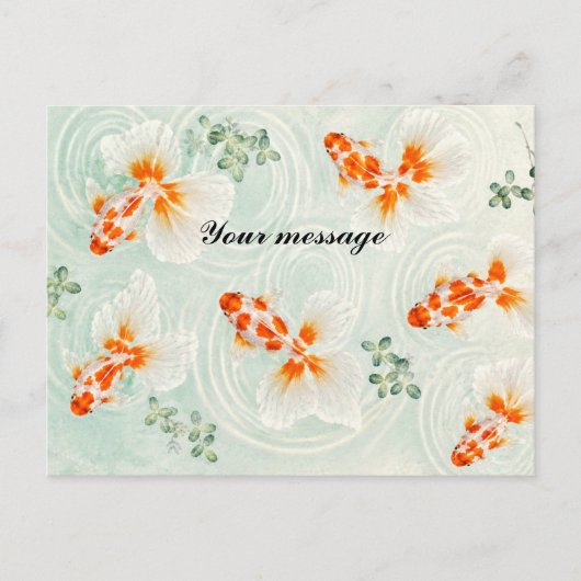 Personalized Japanese Goldfish Postcard | Custom M Briefkaart (Voorkant)