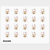 Personalized Japanese Lucky Cat Custom Text Ronde Sticker (Vel)
