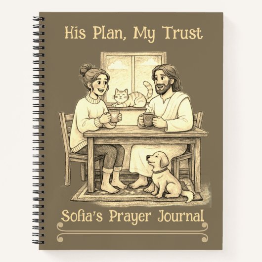 Personalized Jesus Sepia Luxury Journal Notitieboek (Voorkant)