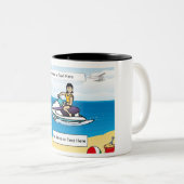 Personalized Jet Ski - Female Cartoon  Tweekleurige Koffiemok (Voorkant rechts)