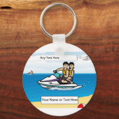 Personalized Jet Ski - Paar Cartoon Sleutelhanger (Voorkant)