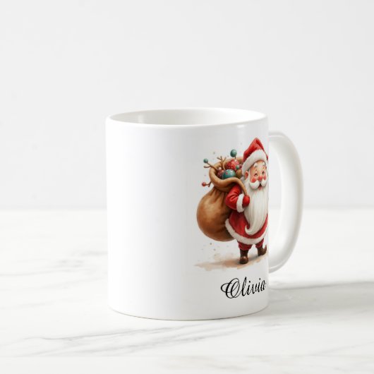 Personalized Jolly Santa Claus Coffee Mug Koffiemok (Voorkant rechts)