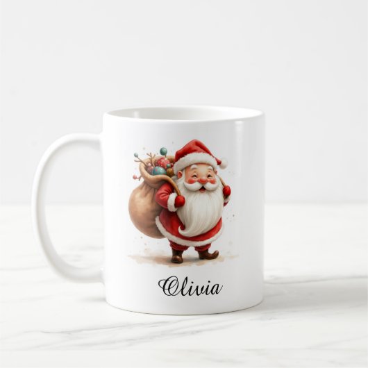 Personalized Jolly Santa Claus Coffee Mug Koffiemok (Links)
