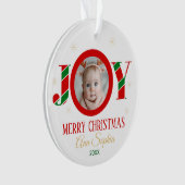 Personalized Joy Christmas Photo Ornament (voorkant)