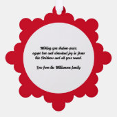 Personalized JOY IN JESUS Christian Christmas RED Ornament Kaart (Achterkant)