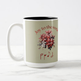 Personalized "Joy To The World" Hymn Tweekleurige Koffiemok