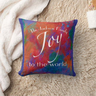Personalized Joy To The World Red Christmas Kussen