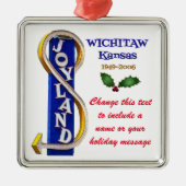 PERSONALIZED Joyland Amusement Park Wichita KS Metalen Ornament (Voorkant)
