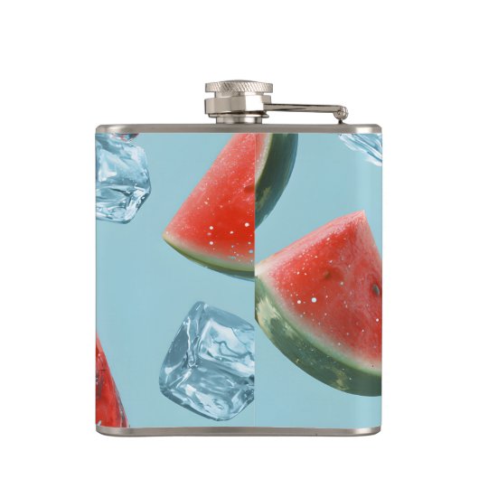 Personalized Juicy Watermelon Mint Sparkle Heupfles (Achterkant)