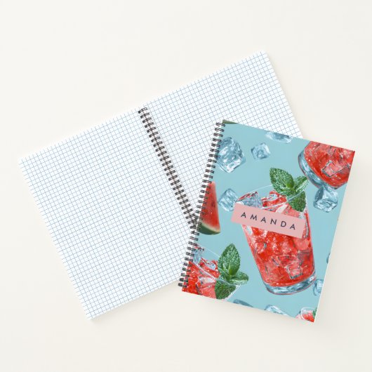 Personalized Juicy Watermelon Mint Sparkle Notitieboek (Binnen)