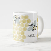 PERSONALIZED Jumbo Zen Doodle Bee Mok (Voorkant rechts)
