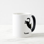 Personalized Jumping Black Cat Name Mug Magische Mok (Voorkant rechts)