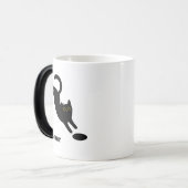 Personalized Jumping Black Cat Name Mug Magische Mok (Voorkant links)