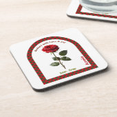 Personalized June Birth Month Flower Coaster Bier Onderzetter (Linkerzijde)