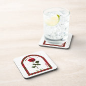 Personalized June Birth Month Flower Coaster Bier Onderzetter (Rechterzijde)