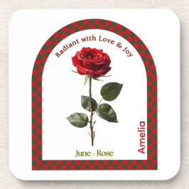 Personalized June Birth Month Flower Coaster Bier Onderzetter