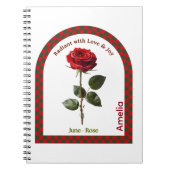 Personalized June Birth Month Flower Notebook Notitieboek (Voorkant)