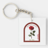 Personalized June Birth Month Flower  Sleutelhanger (voorkant)