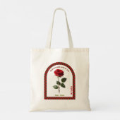 Personalized June Birth Month Flower Tote Bag (Achterkant)