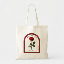 Personalized June Birth Month Flower Tote Bag