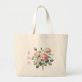 Personalized June Rose Tote Bag