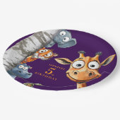 personalized Jungle Animals Birthday Party Plates Papieren Bordje (Gekanteld)