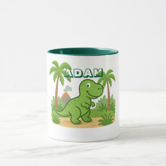 Personalized Jungle Dinosaur Mug for Kids Mok
