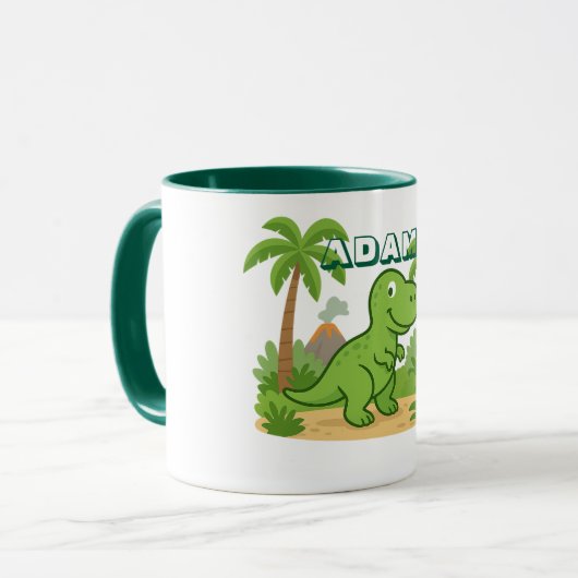 Personalized Jungle Dinosaur Mug for Kids Mok (Voorkant links)